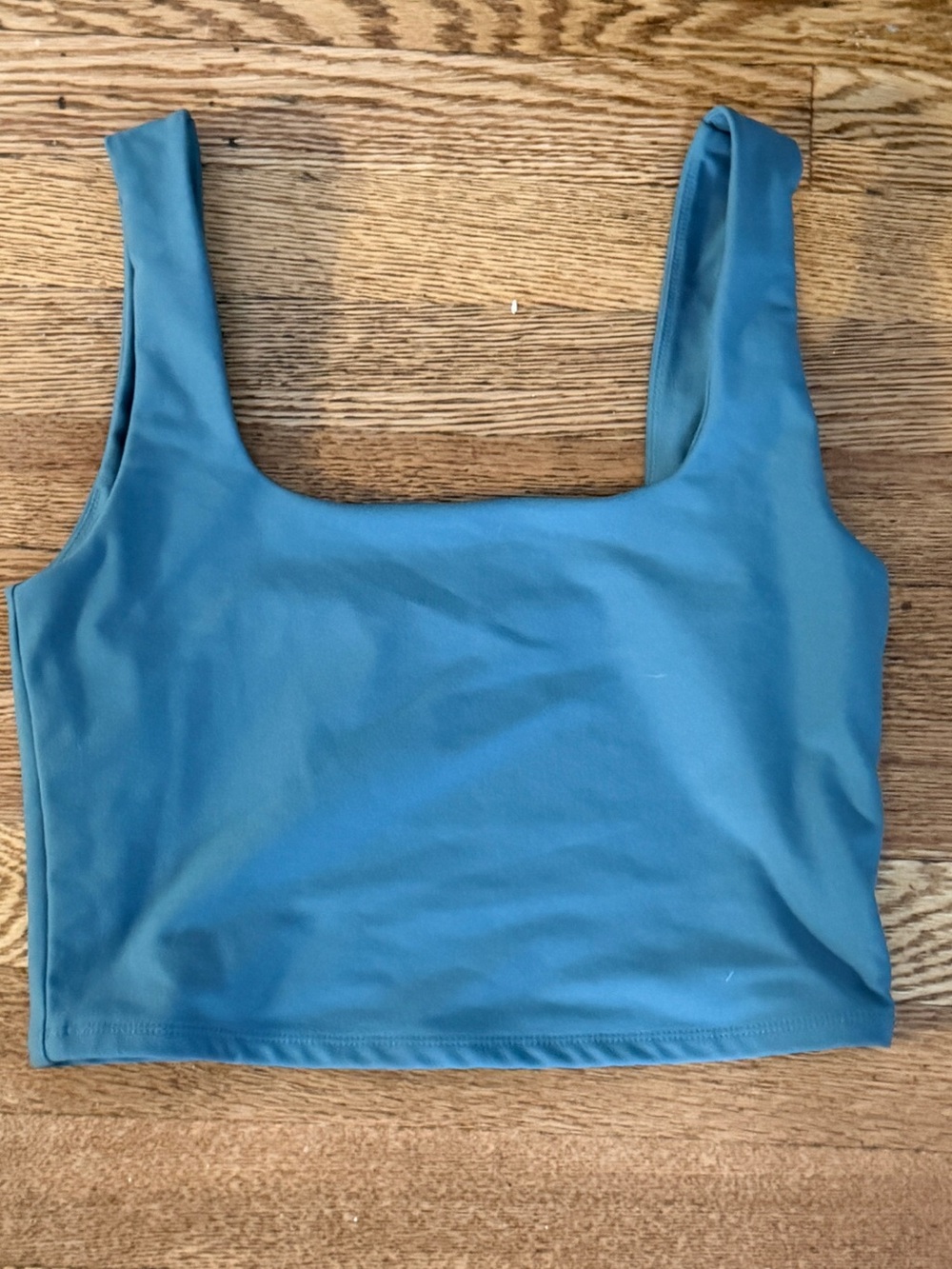 Abercrombie & Fitch Teal Square-Neck Crop Top